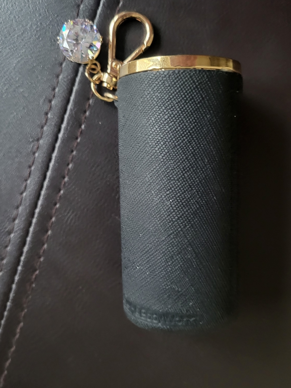 Bath & Body Works Black Hand Sanitizer Spray Holder with Charm - Picture 3 of 7
